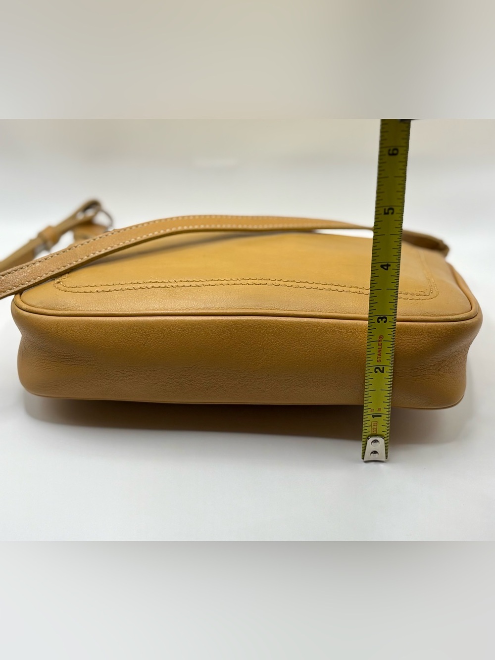 Vintage Salvatore Ferragamo Tan Leather Pouchette Shoulder Bag - Picture 12 of 16